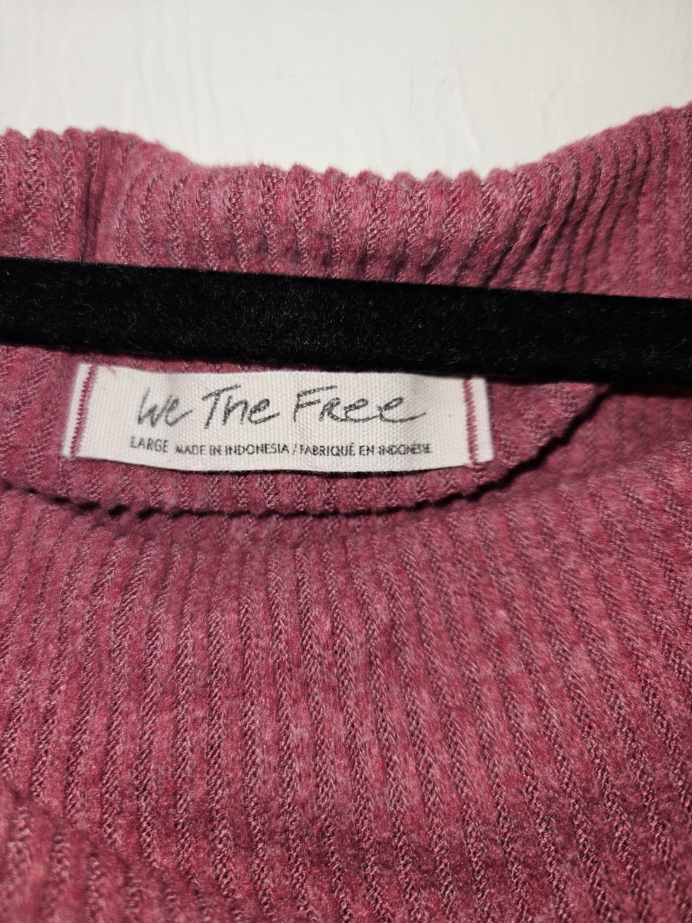 We The Free People Ribbed Off-Shoulder Sweater - Mauve Pink Womens Size Large - Picture 5 of 11